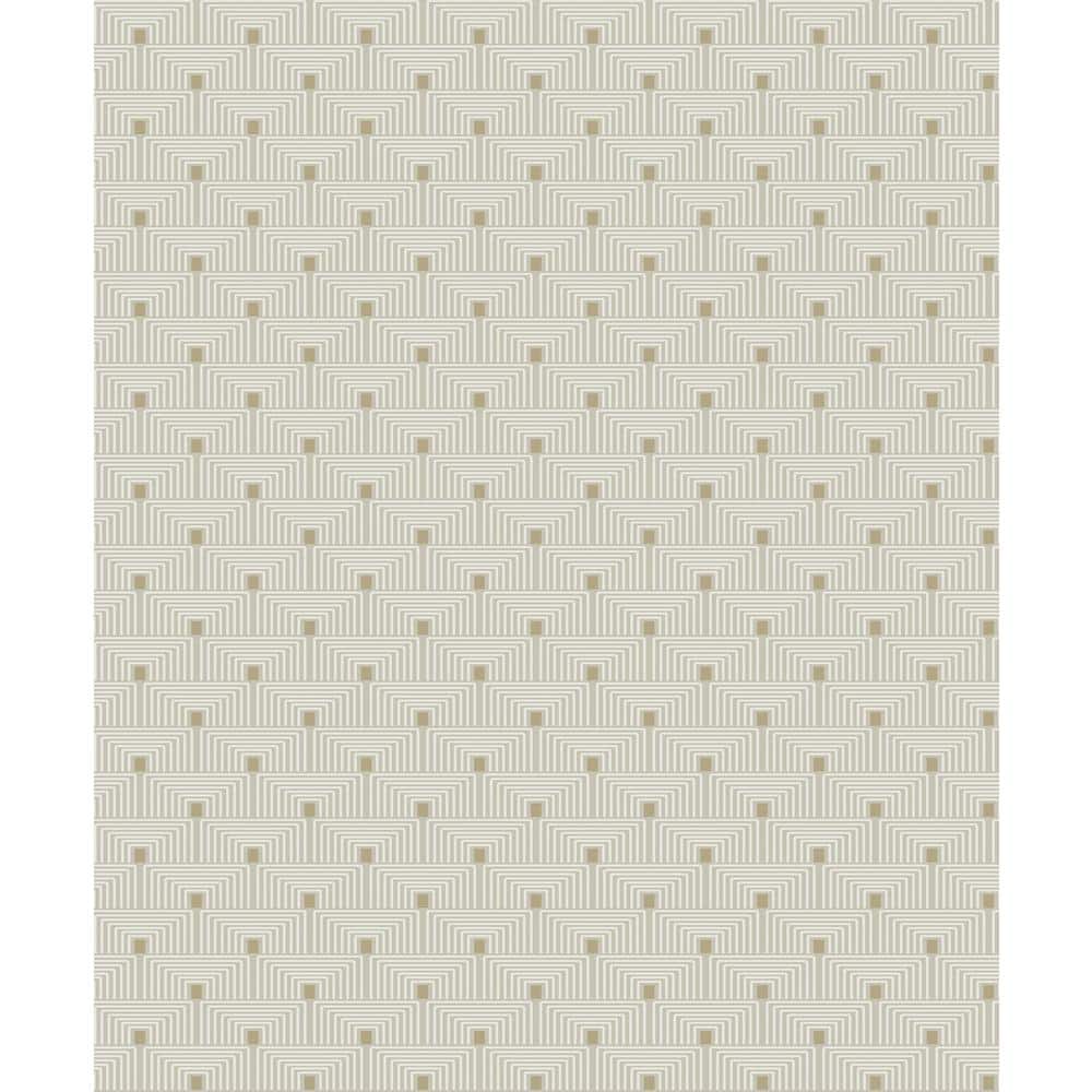 Boutique Collection Cream Metallic Geometric Key Non-pasted Paper on Non-wo