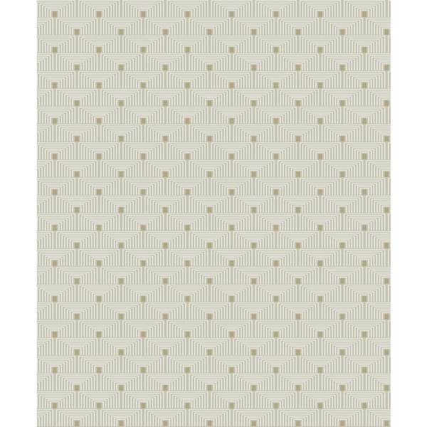 Unbranded Boutique Collection Cream Metallic Geometric Key Non-pasted Paper on Non-woven Wallpaper Sample