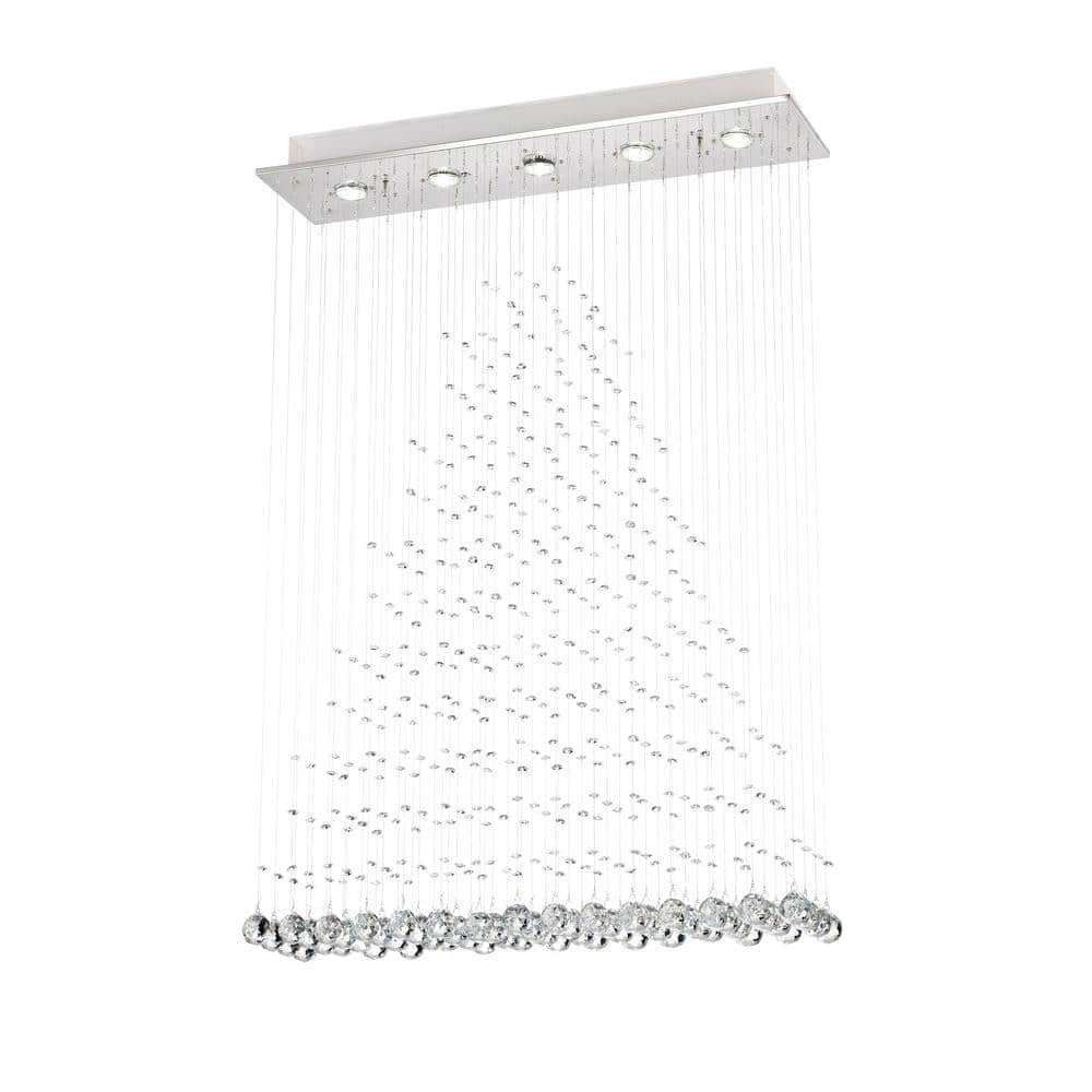 Lavo 32 in. 5-Light Modern Stainless Steel Raindrop Flush Mount with No Bulbs Included, for Kitchen, Dining/Living Room price history on PriceWatchPro