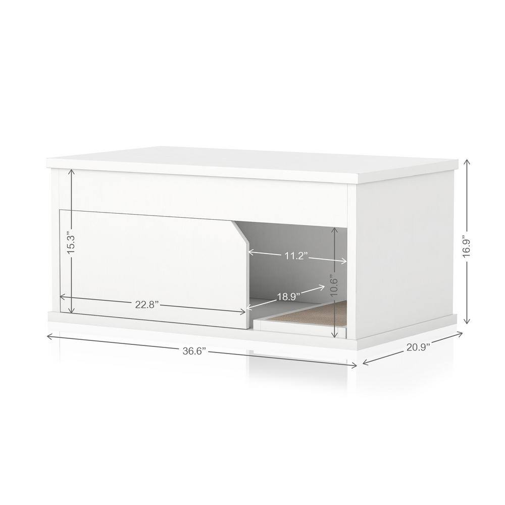 Eco-Friendly White Covered Cat Litter Box Enclosure