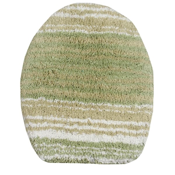 100% Cotton Gradiation Collection Machine Washable 18x18 Toilet Lid Cover, Sage