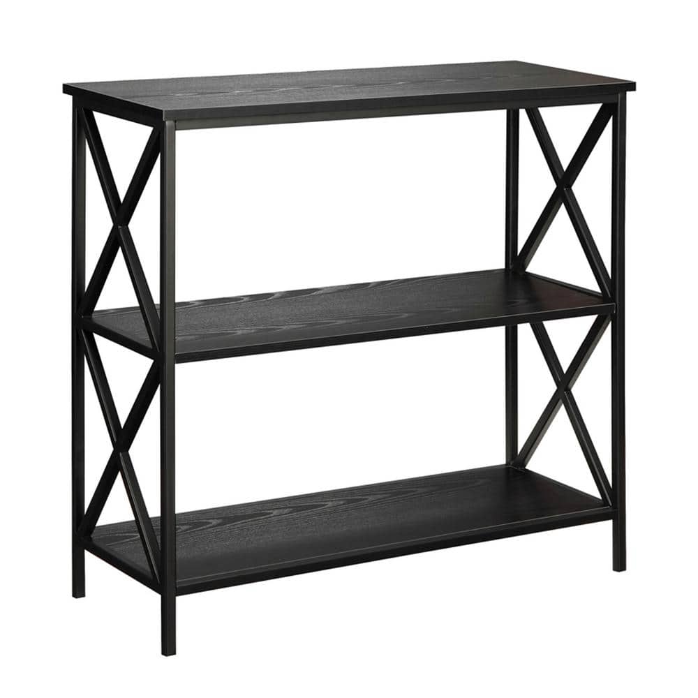 Tucson Modern Black 3-Tier Particleboard Bookcase