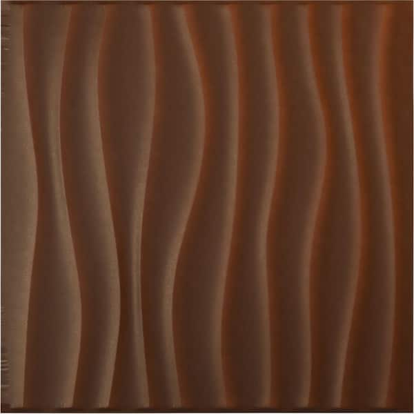 Ekena Millwork 19 5/8 in. x 19 5/8 in. Shoreline EnduraWall Decorative 3D Wall Panel, Aged Metallic Rust (12-Pack for 32.04 Sq. Ft.)