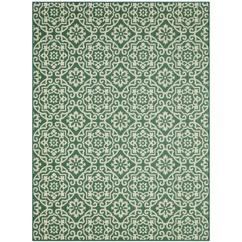 Danica 6' x 9' Green/Beige Geometric Synthetic Area Rug