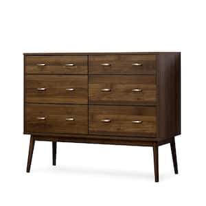Starla 6-Drawer Columbia Walnut Double Dresser