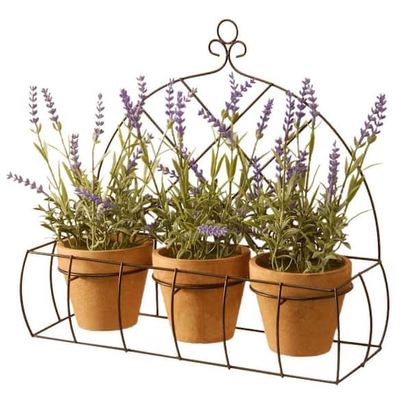 National Tree Company Artificial Decorating Lavender with Pot in Metal Holder