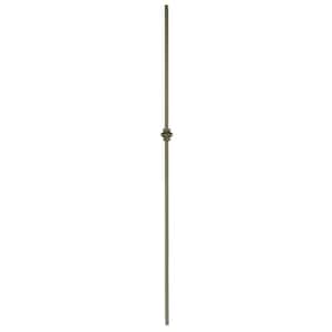 44 in. x 1/2 in. Flat Black Single Knuckle Hollow Iron Baluster