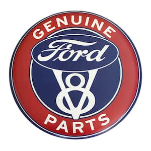 24 in. x 24 in. Genuine Ford Parts Hollow Curved Tin Button Sign