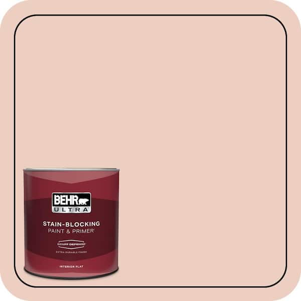 BEHR ULTRA 1 qt. #220E-2 Shrimp Toast Extra Durable Flat Interior Paint & Primer