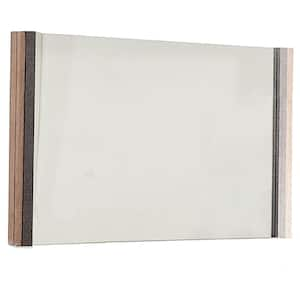 51 in. W x 35 in. H Wood Brown Decorative Mirror