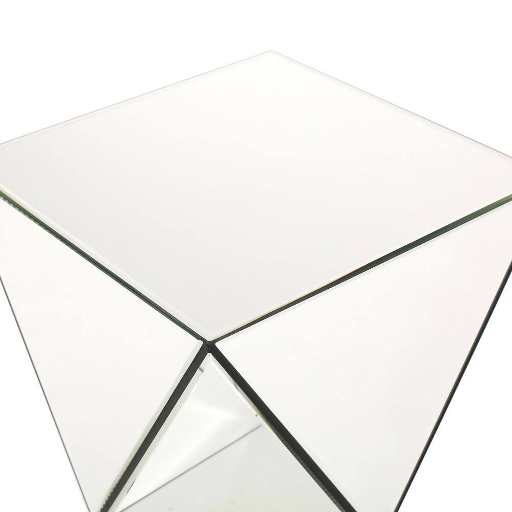 Noble House Aami Mirrored Geometric Side Table 7890 - The Home Depot