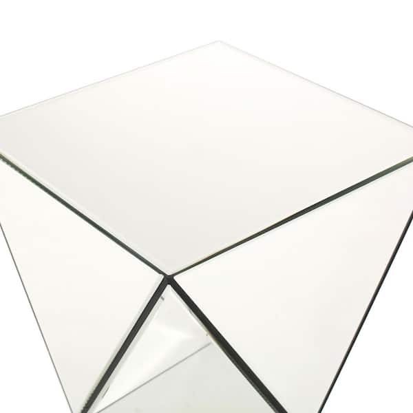 Noble House Aami Mirrored Geometric Side Table