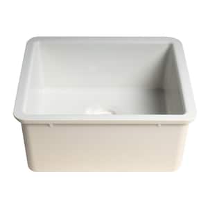 Undermount Fireclay 20 in. Single Bowl Kitchen Sink in White