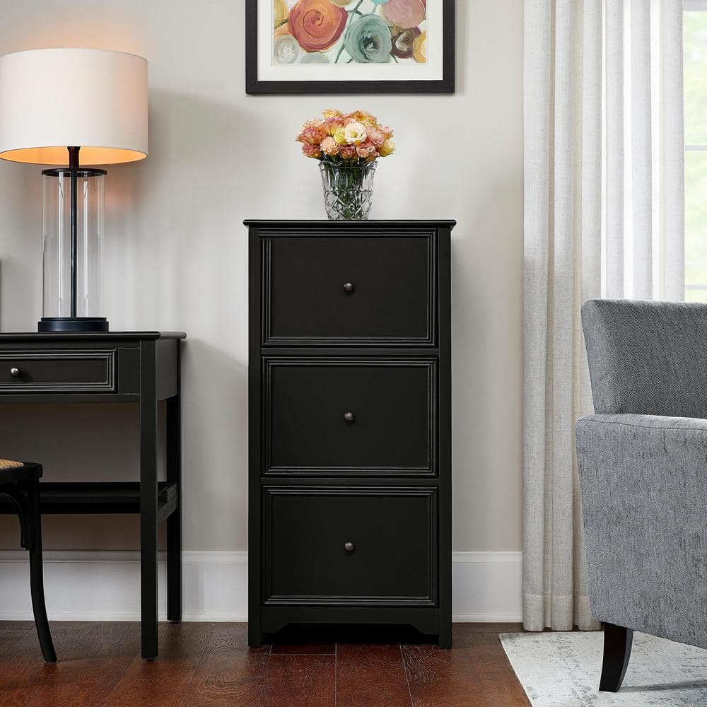 Home Decorators Collection Bradstone 3-Drawer Charcoal Black File Cabinet -  JS-3414-B