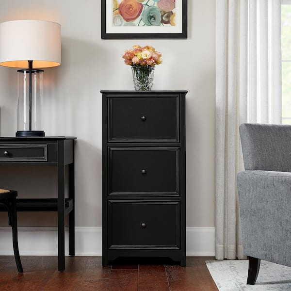 Home Decorators Collection Bradstone 3-Drawer Charcoal Black File Cabinet