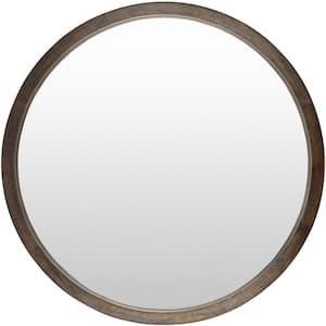 Atticus 37 in. H x 37 in. W Brown Round Traditional Mirror