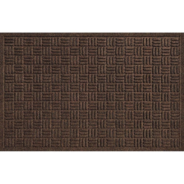 Apache Mills Textures Parquet Brown 24 in. x 36 in. Door Mat