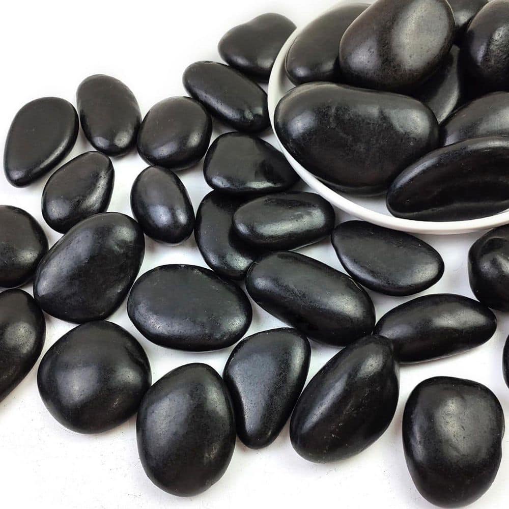 38lbs Black River Rocks, 2-3 inch Polished Pebbles for Plants, Vase Filler, Aquarium, Landscaping, Indoor/Outdoor Decor price history on PriceWatchPro