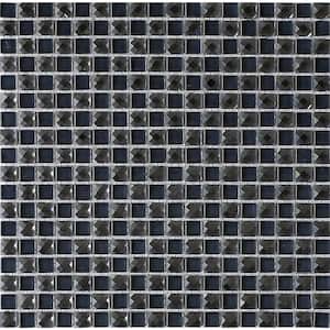 Jewel Black Backsplash 11.81 in. x 11.81 in. Square Joint Gloss Glass Mosaic Wall Tile (0.97 sq ft./Each)