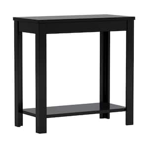 Minimalistic Designed Black Wooden Chairside Table