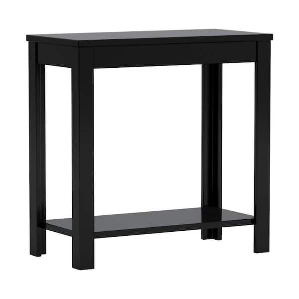 Benjara Minimalistic Designed Black Wooden Chairside Table