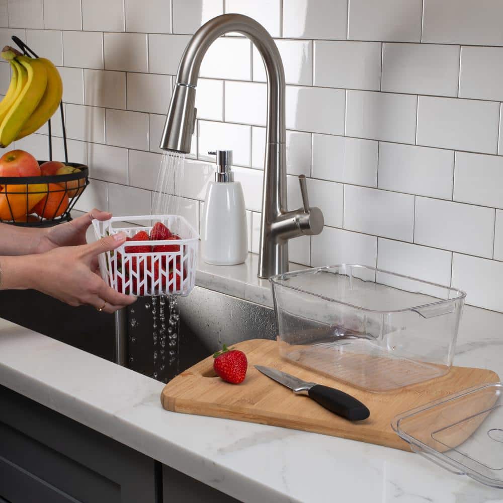Clear Plastic Storage Container with Strainer