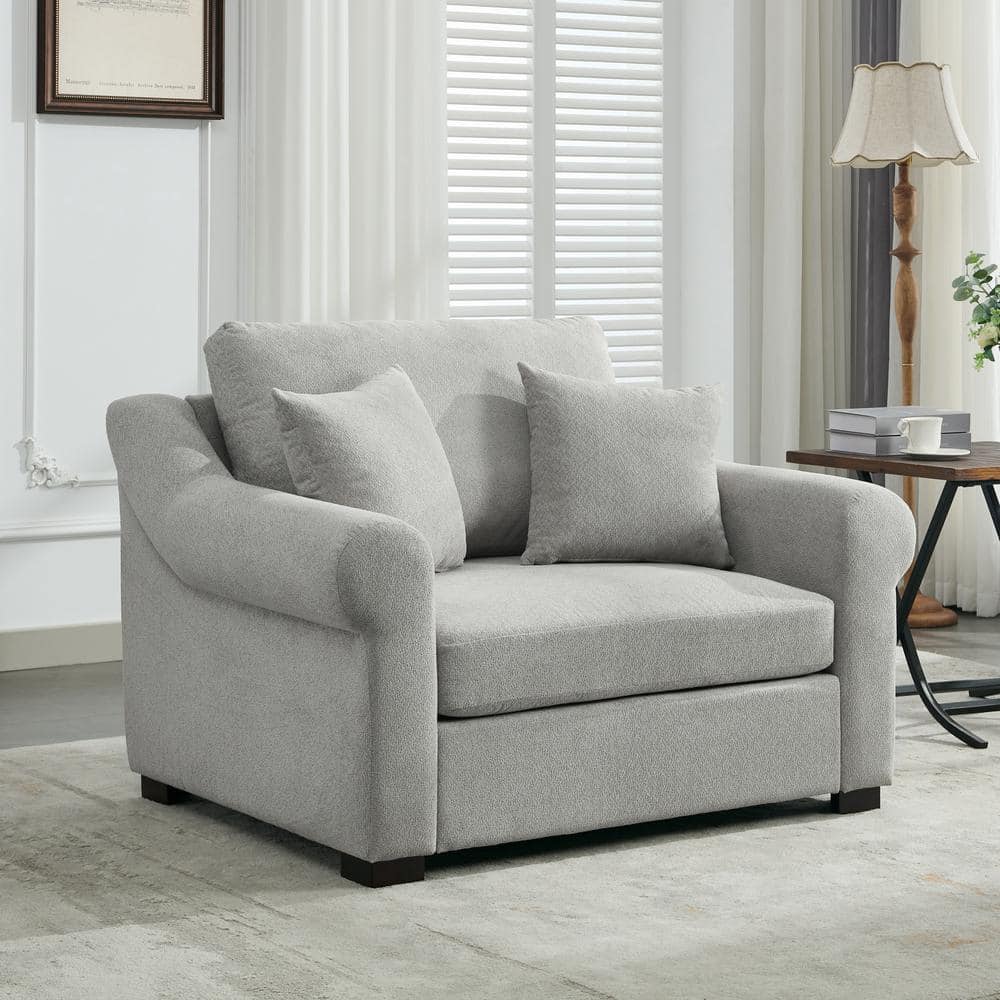 Harper & Bright Designs Oversized Light Gray Chenille Fabric