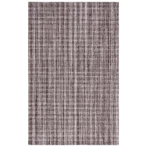 Abstract Brown/Gray 4 ft. x 6 ft. Modern Plaid Area Rug