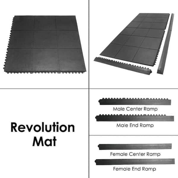 Rubber-Cal Eco-Drain 5/8 in. x 20 in. x 20 in. Black Interlocking Rubber  Tiles Commercial Floor Mat (8-Pack, 22.22 sq. ft.) 03-241-8pk - The Home  Depot