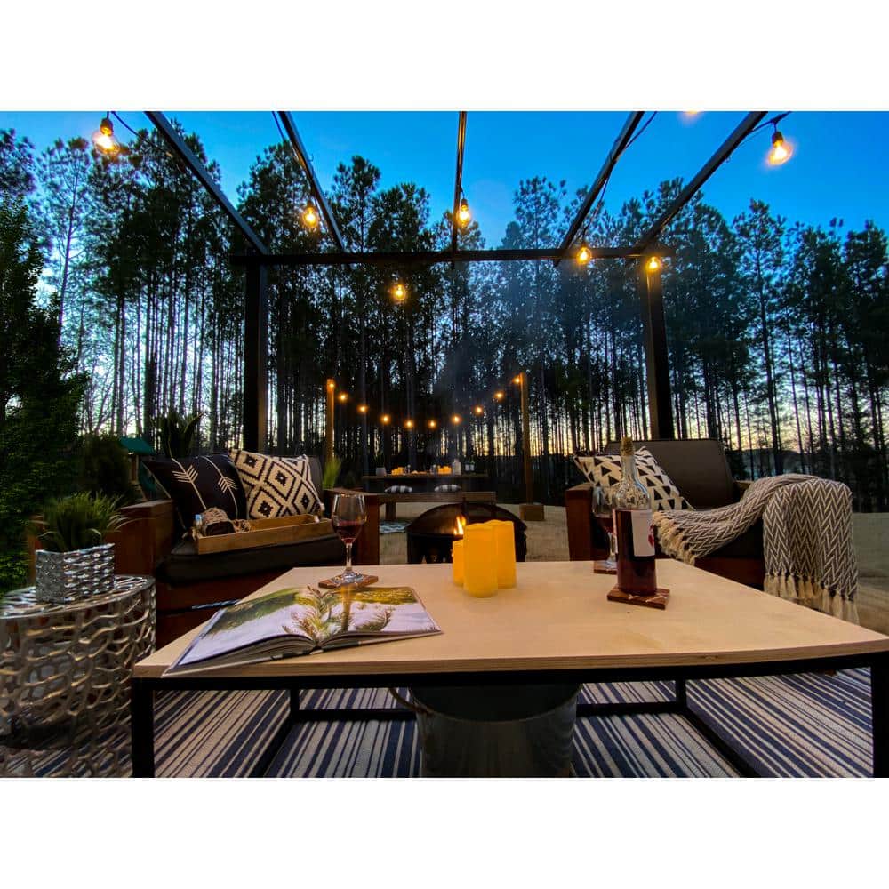 14-Foot Black String Light Kit with Clear LED Bulbs
