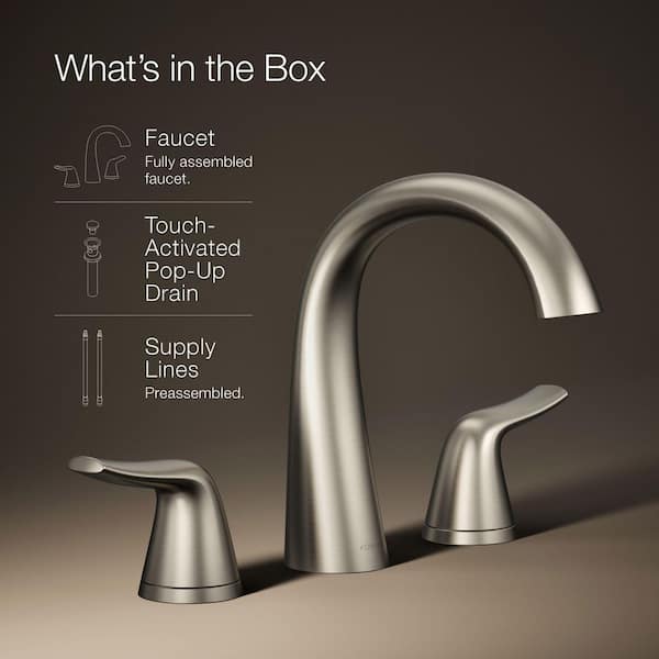 KOHLER Easmor 8 in. Widespread Double Handle Bathroom Faucet in