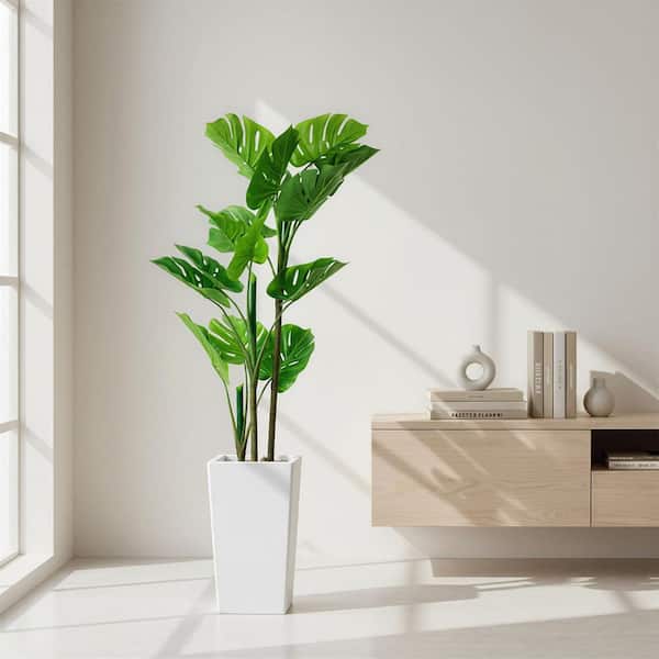 Unbranded 53.94 in. Artificial Monstera Floor Plant in White Planter, Faux  Tropical Tree for Home Office Decor CXGPHK_36PWSEFB