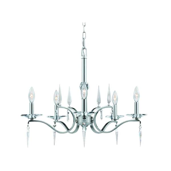Lumenno International Rubonga 5-Light Satin Nickel Chandelier