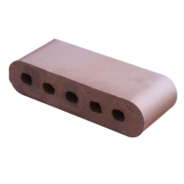 Unbranded Double Bullnose Brown Flashed 11.5 in. x 3.5 in. x 2.19 in. Cored Clay Brick