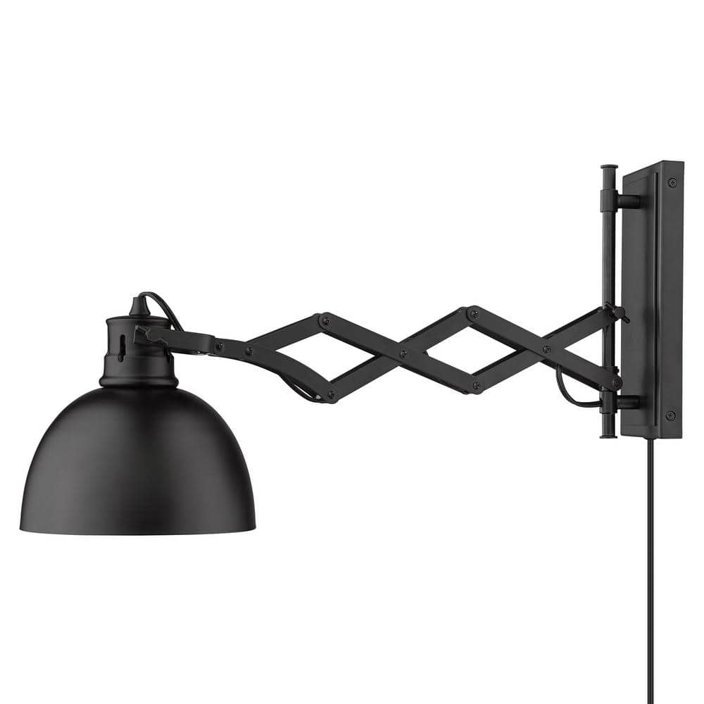 Black Modern Direct Wired Plug-In Wall Sconce