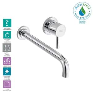 Serin Single-Handle Wall Mount Bathroom Faucet with Valve Body and Grid Drain in Polished Chrome
