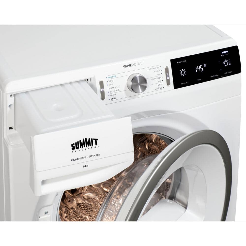 Summit Appliance SLD242W Summit Appliance 3.88 Cubic Feet Ventless Electric Stackable Dryer
