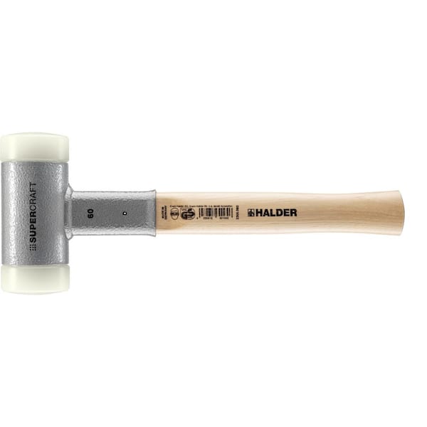 Supercraft Halder 3.75 lb. Dead-Blow Hammer with Hickory Handle and Replaceable Nylon Face Inserts
