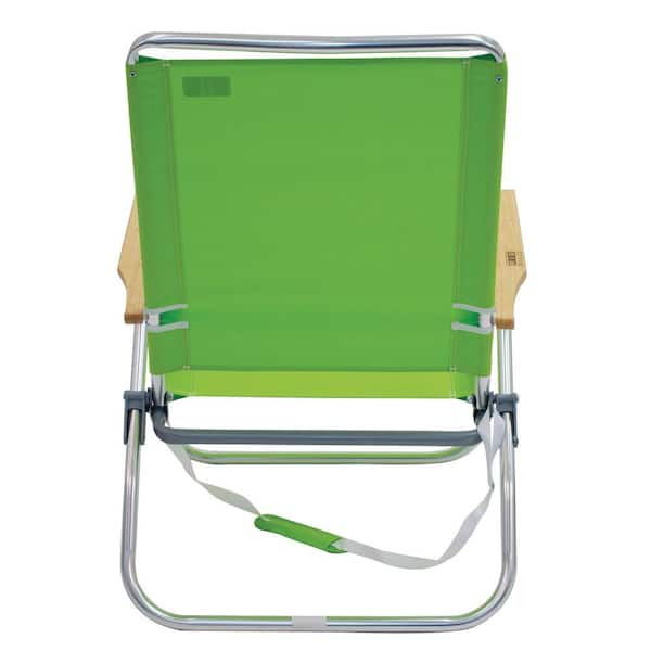 Rio Beach Metal 4 Position Easy In and Out Beach Chair in Green