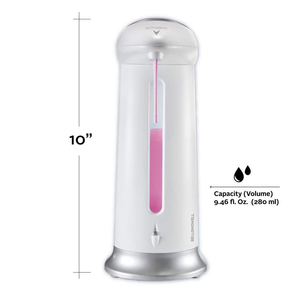 Automatic White and Silver Touch-Free Soap Dispenser
