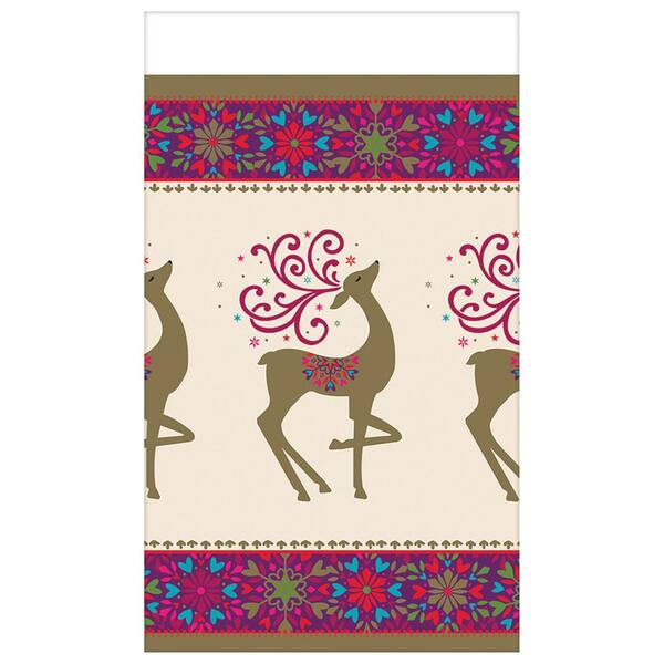 Amscan Winter Whimsy Deer 4.5 in. x 7.75 in. Paper Christmas Guest Towel (36-Count, 3-Pack)