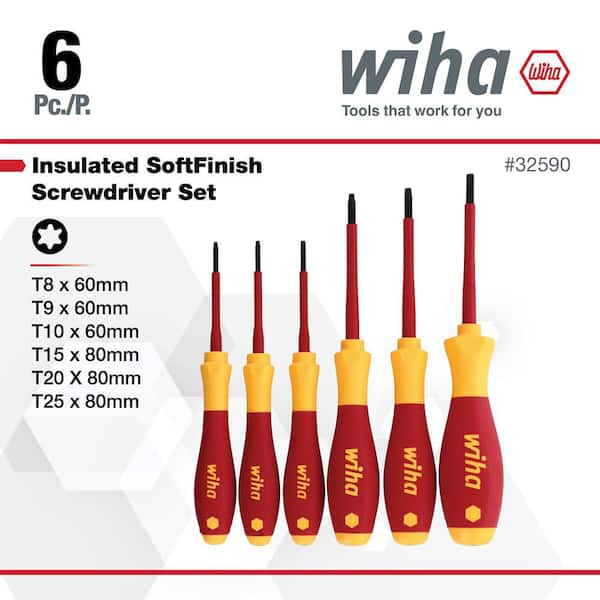 Wiha 1000-Volt Insulated SoftFinish Torx Screwdriver Set (6-Piece