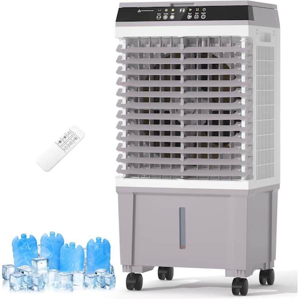 1800 CFM 3-Speed Indoor/Outdoor Portable Evaporative Cooler with Remote Control,5.2 Gal. Tank Air Cooler for 500 sq. ft.