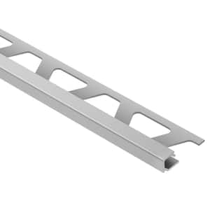 Quadec Satin Anodized Aluminum 9/16 in. x 8 ft. 2-1/2 in. Metal Square Edge Tile Edging Trim