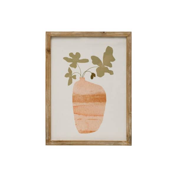 Storied Home 1-Piece Framed Nature Art Print Flowers in Vase Wall 15.75 in. x 11.75 in. .