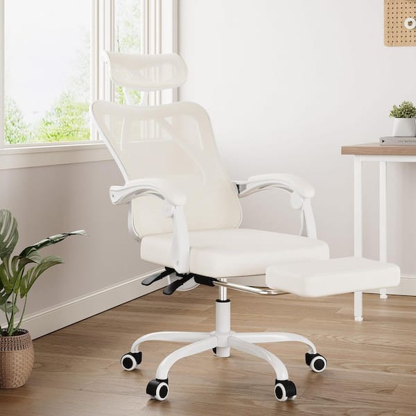 Lirago Mesh Adjustable Height Ergonomic Task Chair in Beige with
