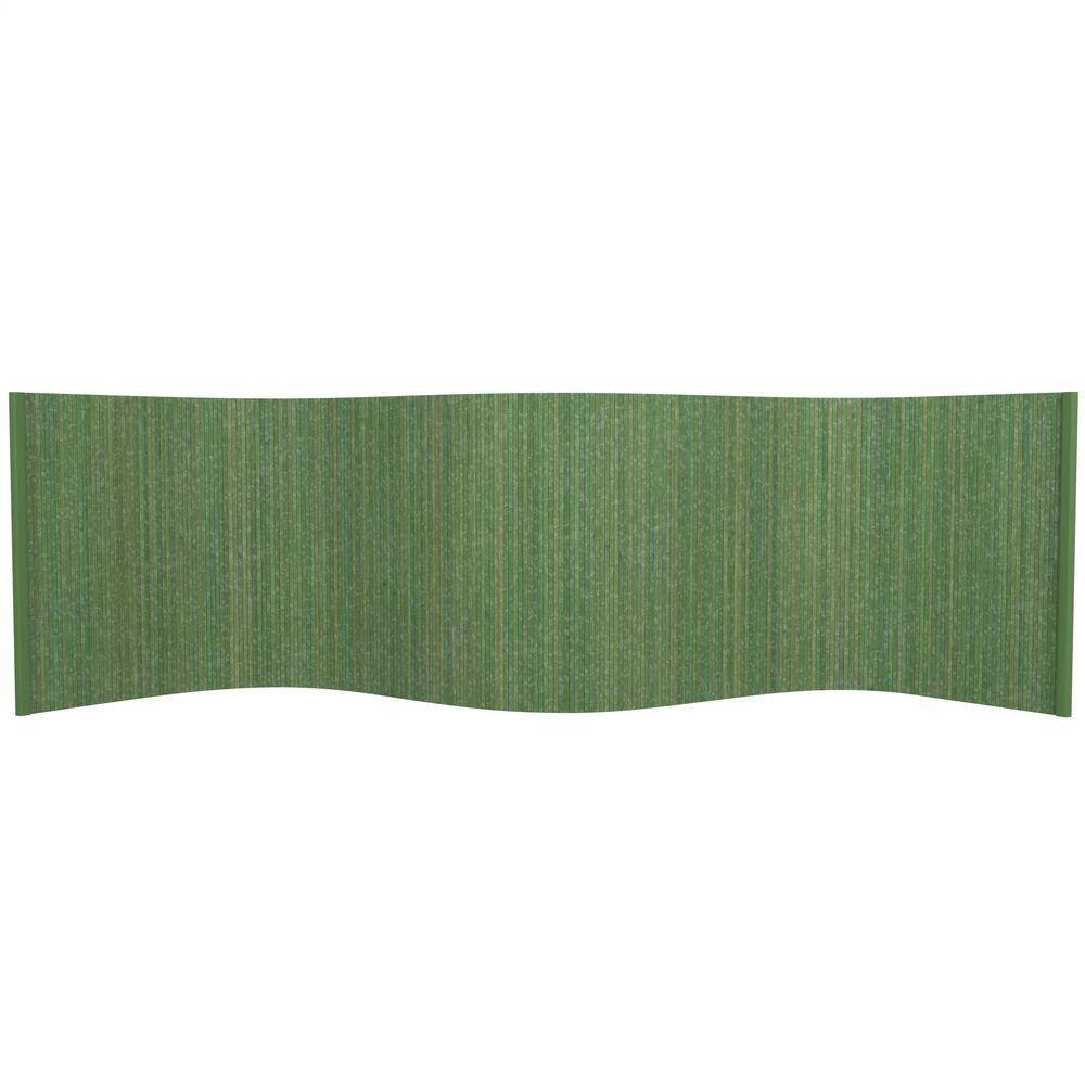 RED LANTERN Bamboo Wave 24 in. Distressed Green Room Divider BF-2WAVE ...