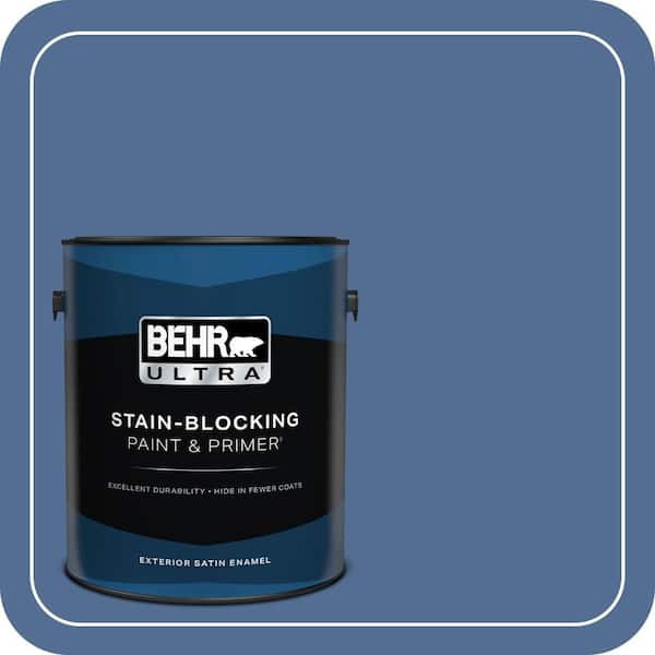 BEHR ULTRA 1 gal. #M530-6 Charter Blue Satin Enamel Exterior Paint & Primer