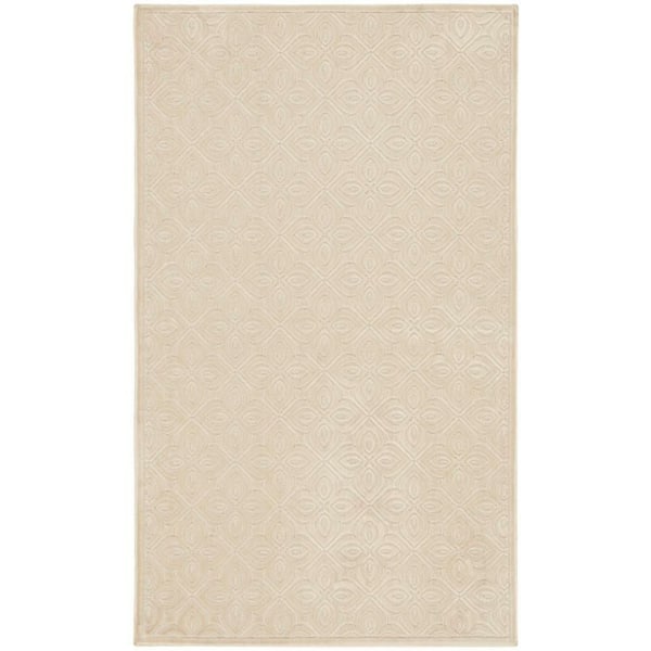 Washable Charm Ivory 2 ft. x 3 ft. All-over design Contemporary Area Rug