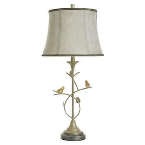 Ascoli 32.5 in. Gray Task and Reading Table Lamp for Living Room with Gray Linen Shade